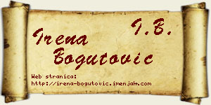 Irena Bogutović vizit kartica